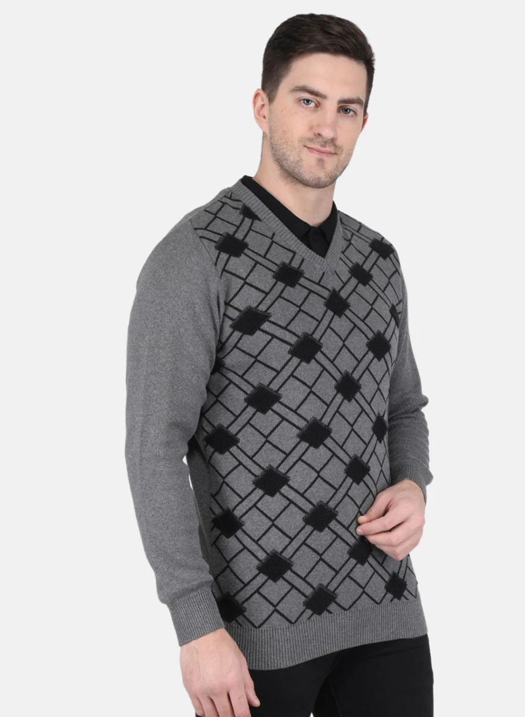 Men Grey Printed Pullover - Image 6
