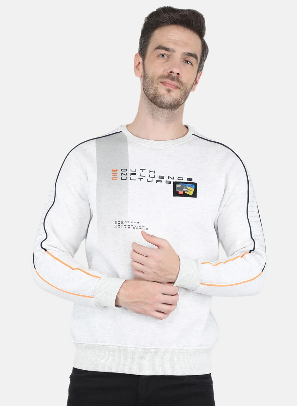 Men Grey Printed Sweatshirt
