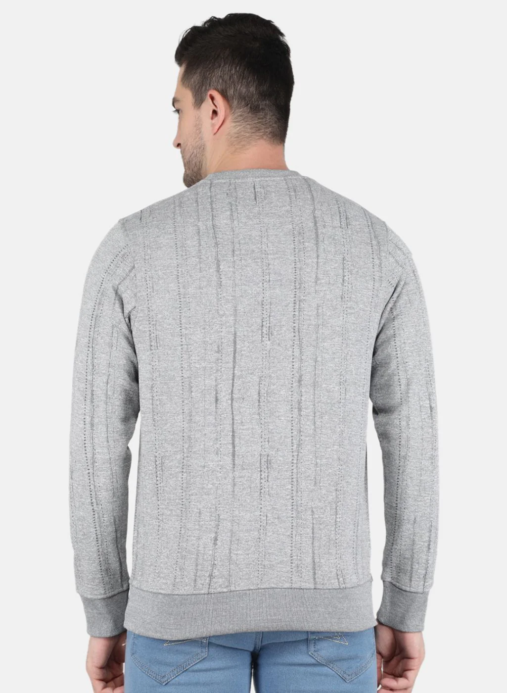 Men Grey Printed Sweatshirt - Image 3