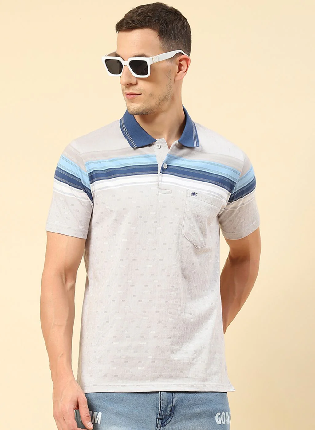 Men Grey Printed T-Shirt