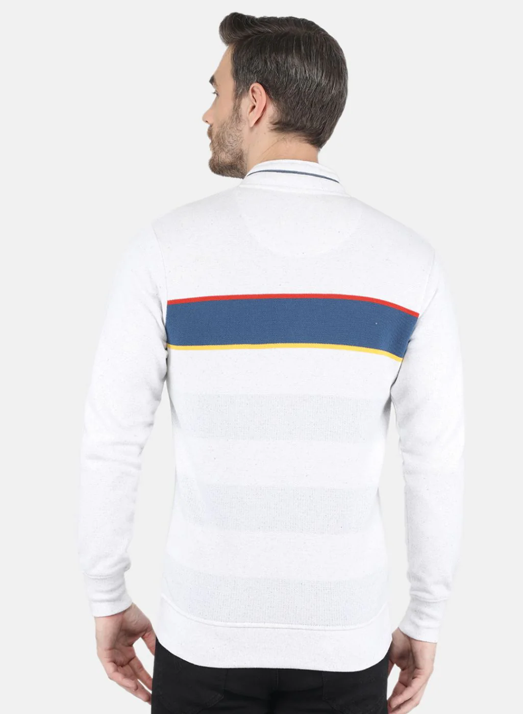 Men Grey Self design Sweatshirt - Image 3