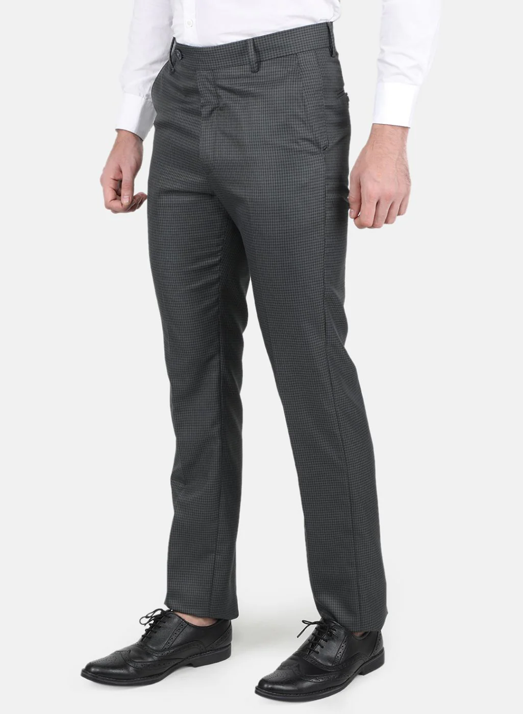 Men Grey Slim Fit Trouser - Image 2