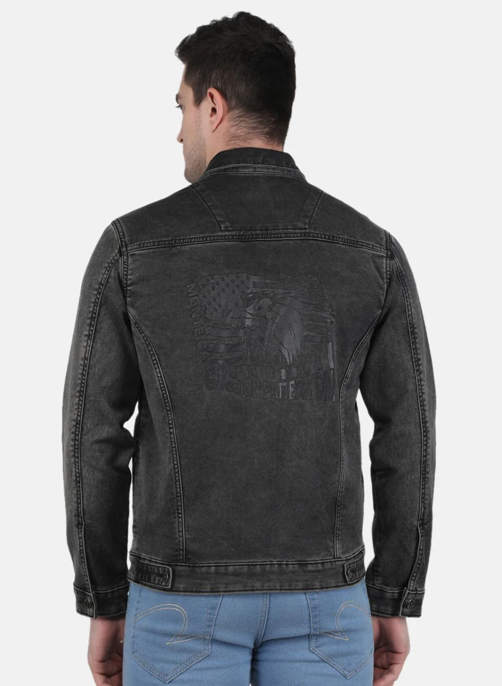 Men Grey Solid Jacket - Image 3