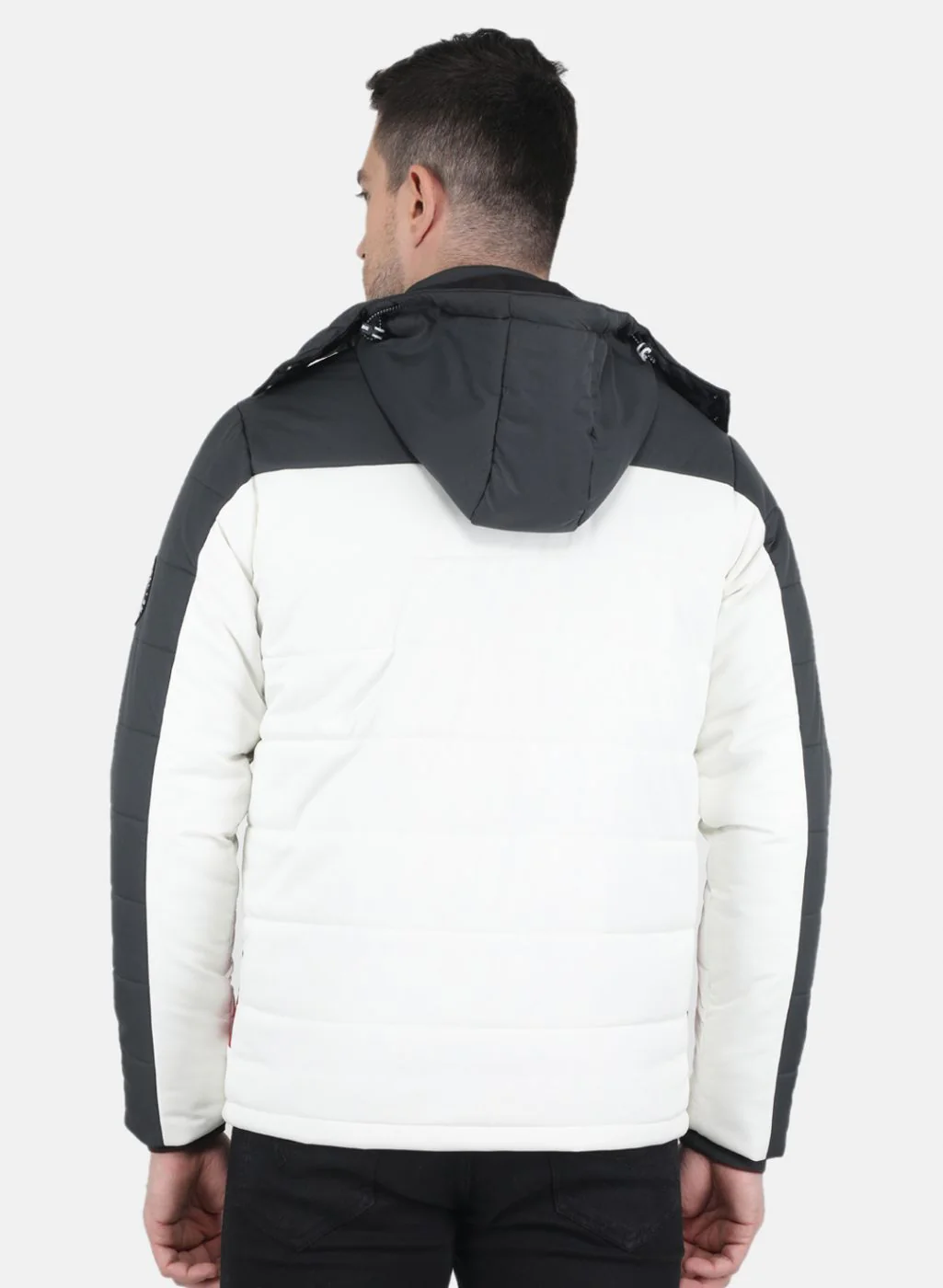 Men Grey Solid Jacket - Image 3