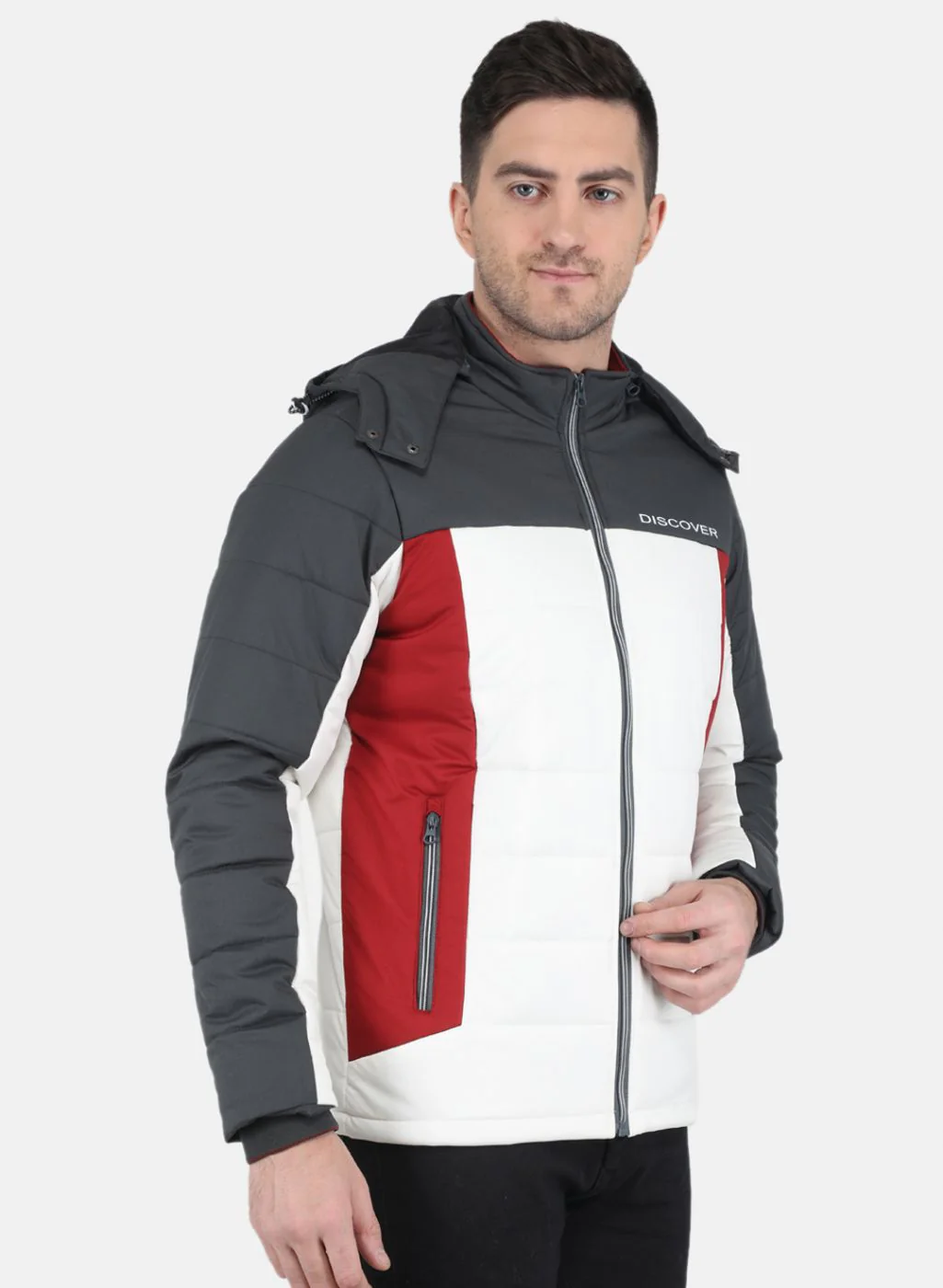 Men Grey Solid Jacket - Image 6
