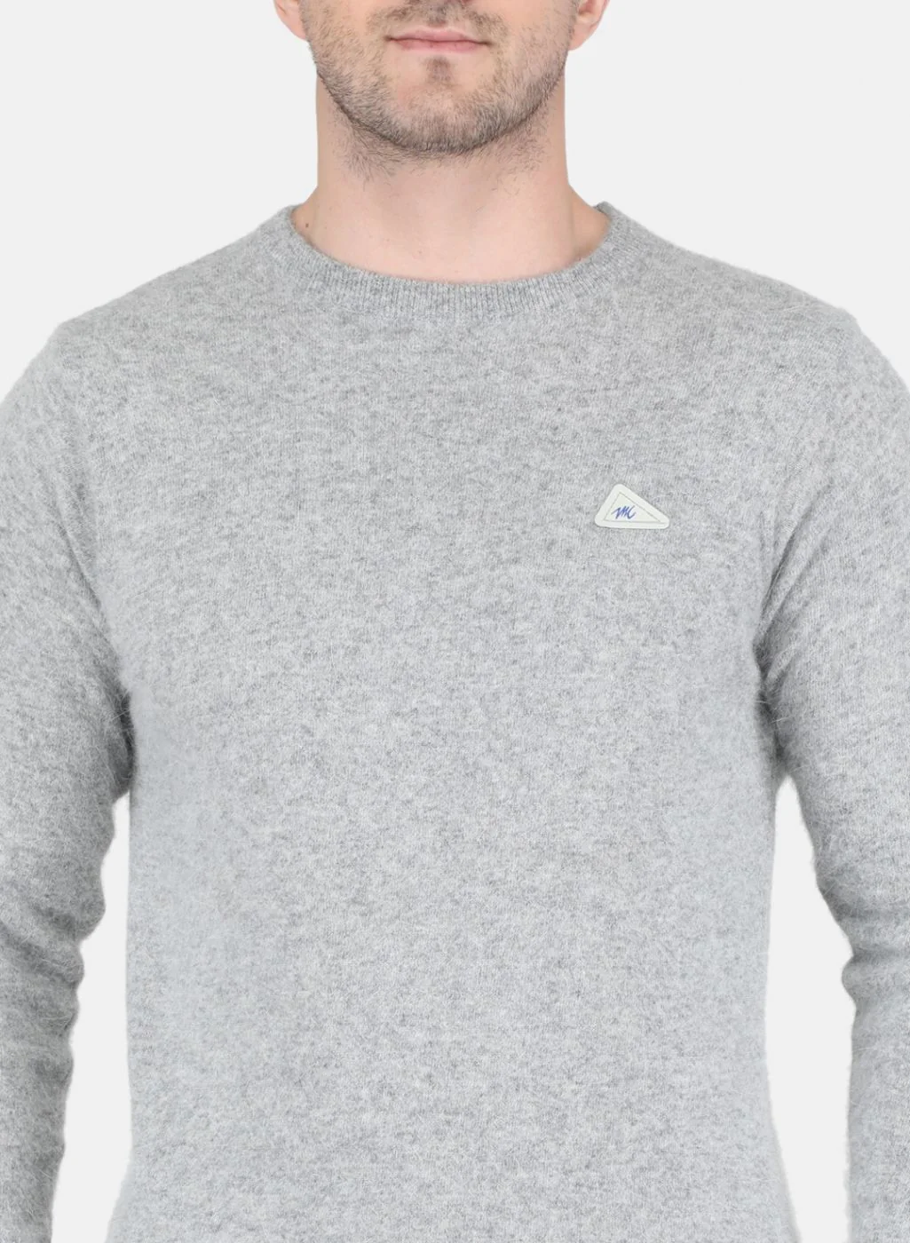 Men Grey Solid Pullover - Image 5