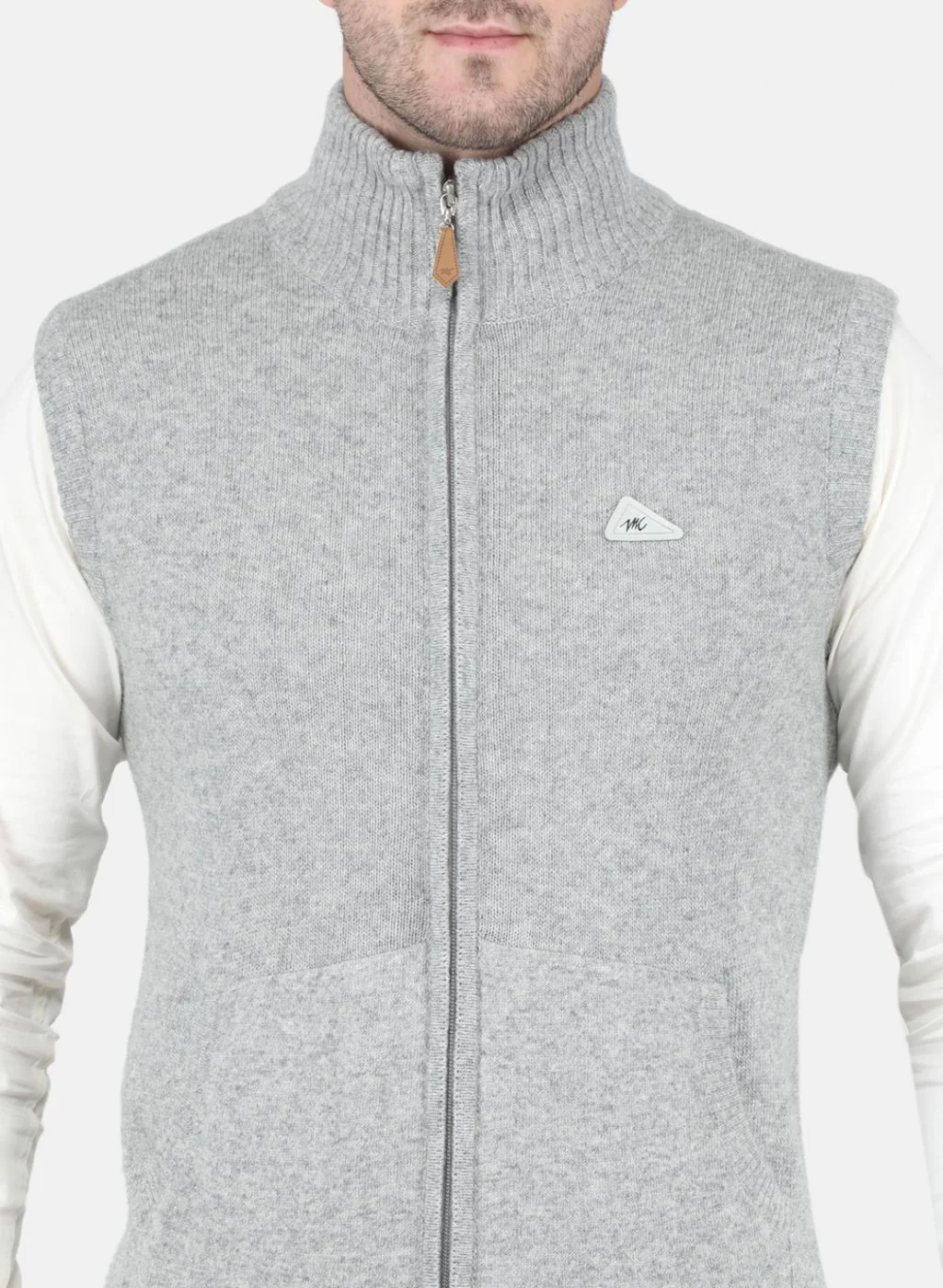 Men Grey Solid Sweater - Image 5