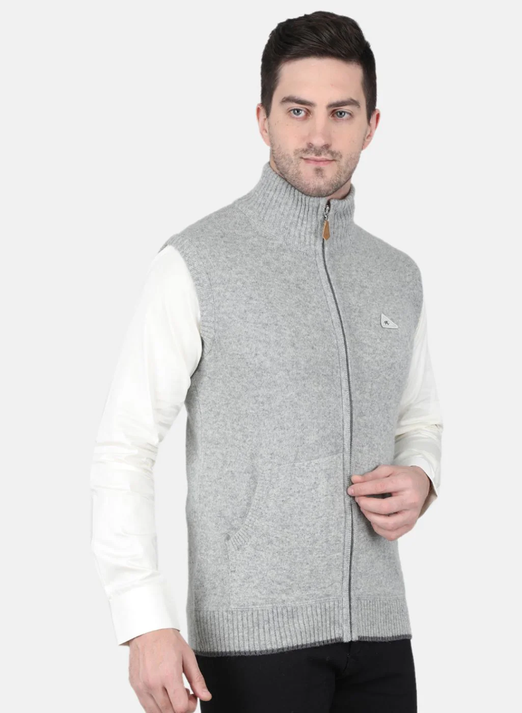 Men Grey Solid Sweater - Image 6