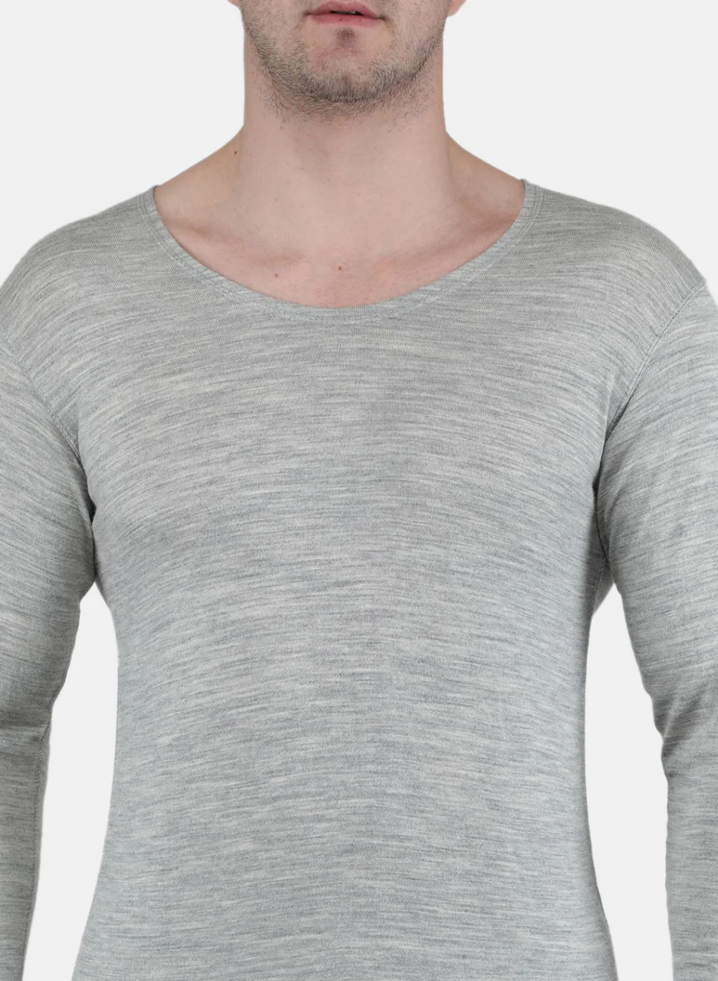 Men Grey Solid Thermal Vest - Image 5