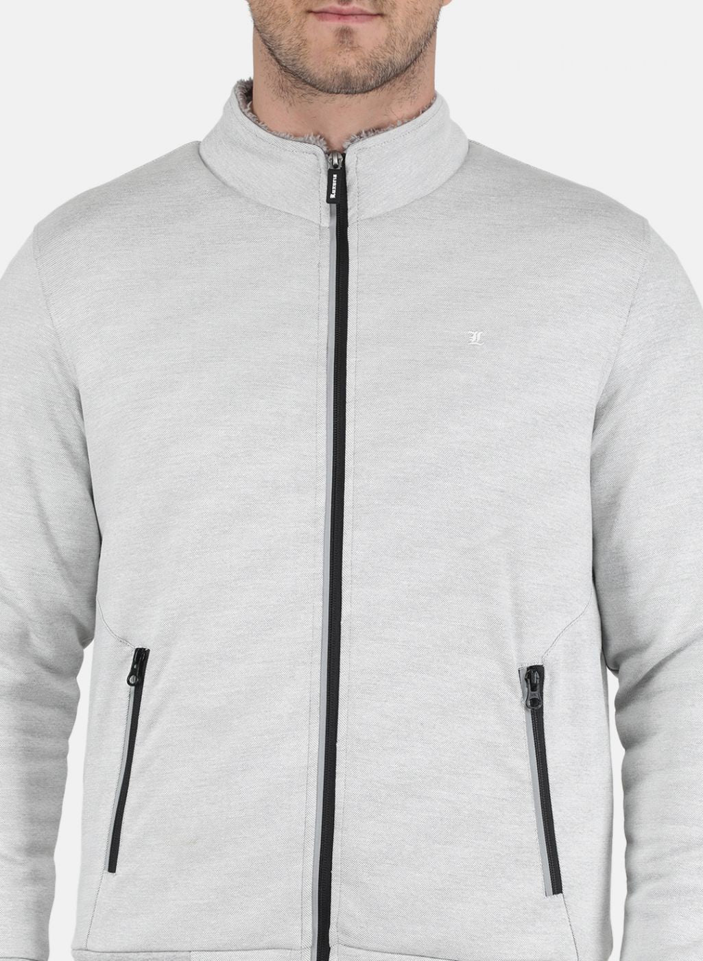 Men Grey Solid Tracksuit - Image 6