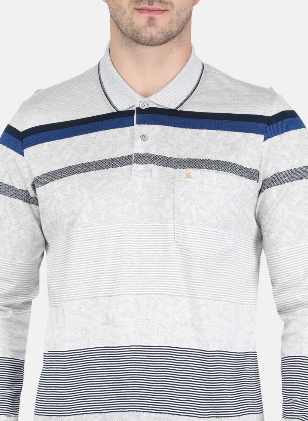 Men Grey Stripe T-Shirt - Image 5