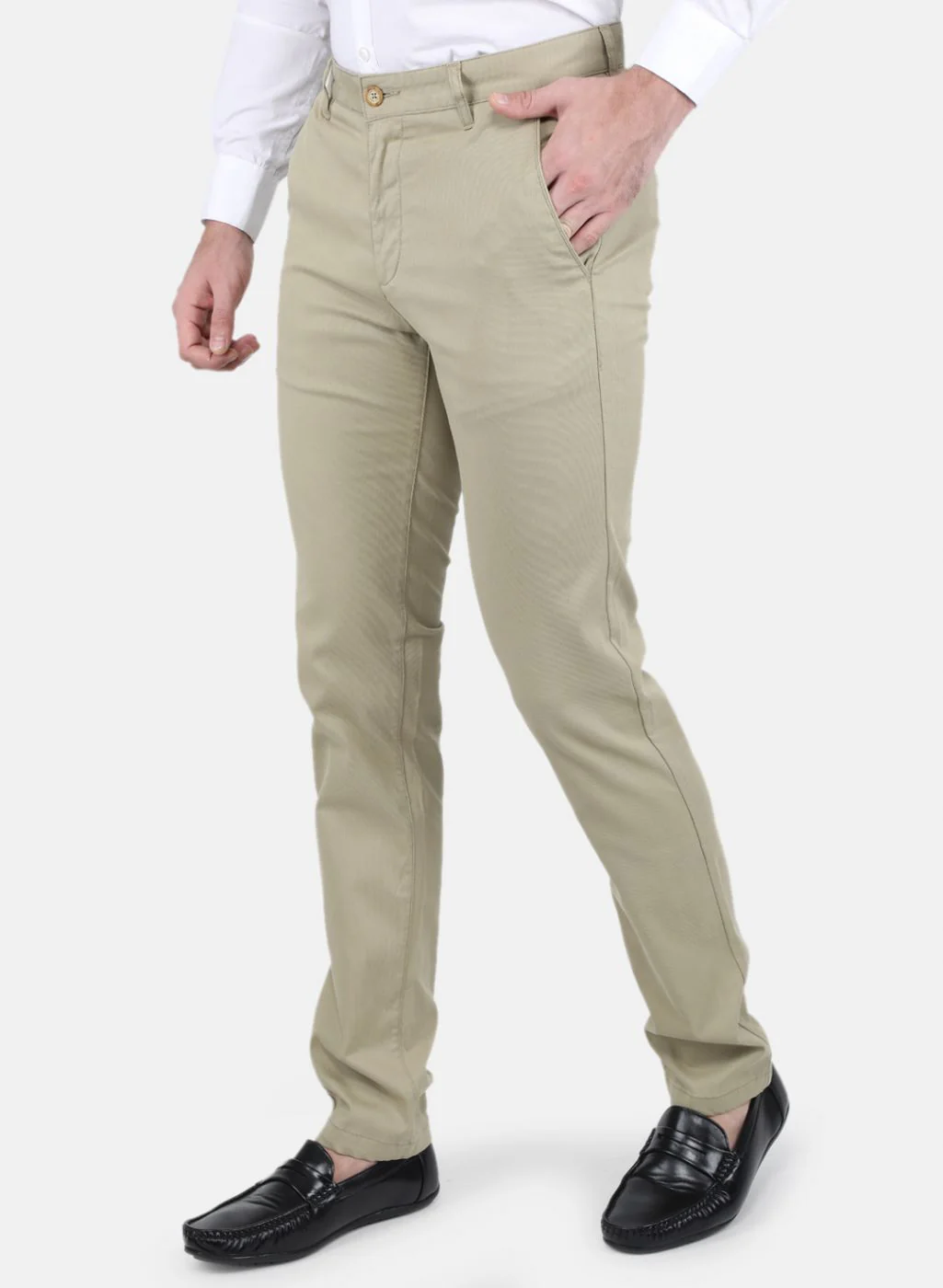 Men Khaki Smart Fit Trouser - Image 2