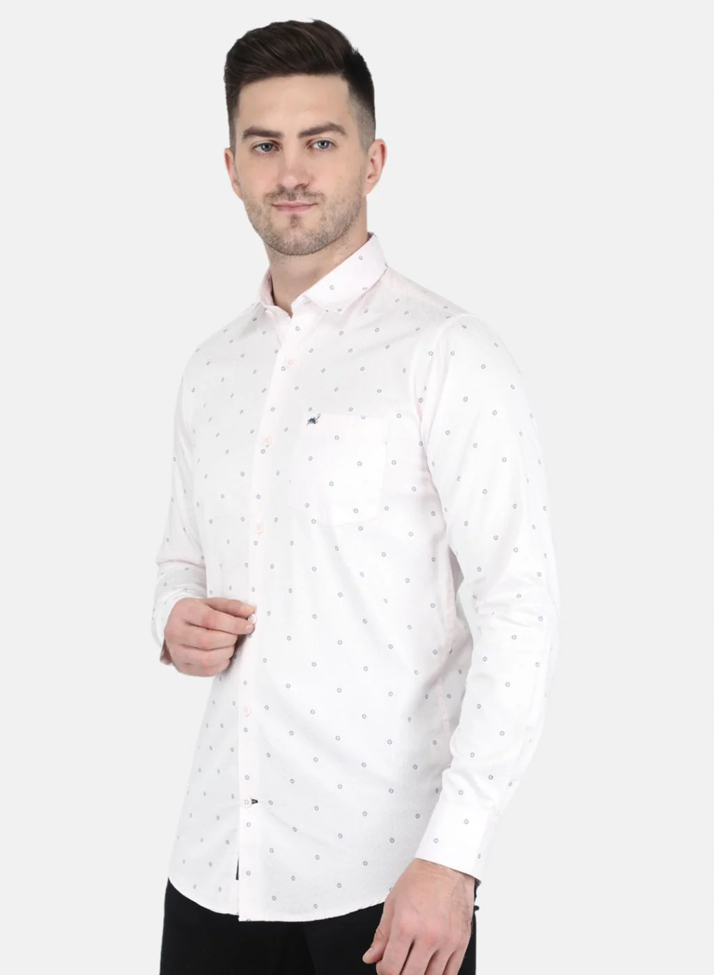 Men Light Pink Printed Shirt - Image 2