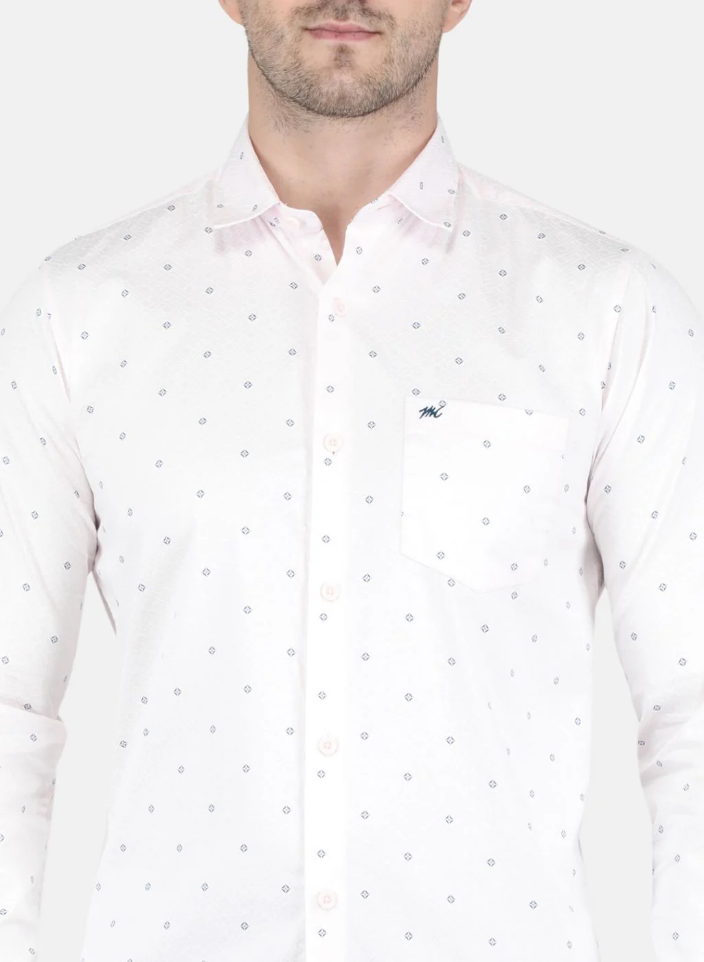 Men Light Pink Printed Shirt - Image 5