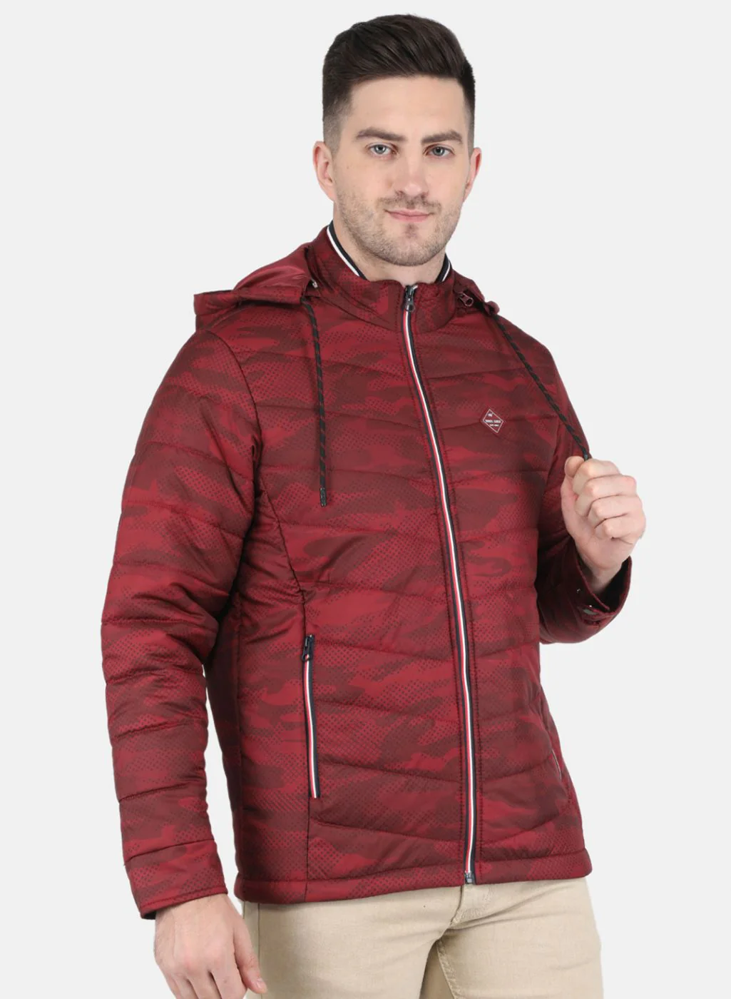 Men Maroon Printed Jacket - Image 6