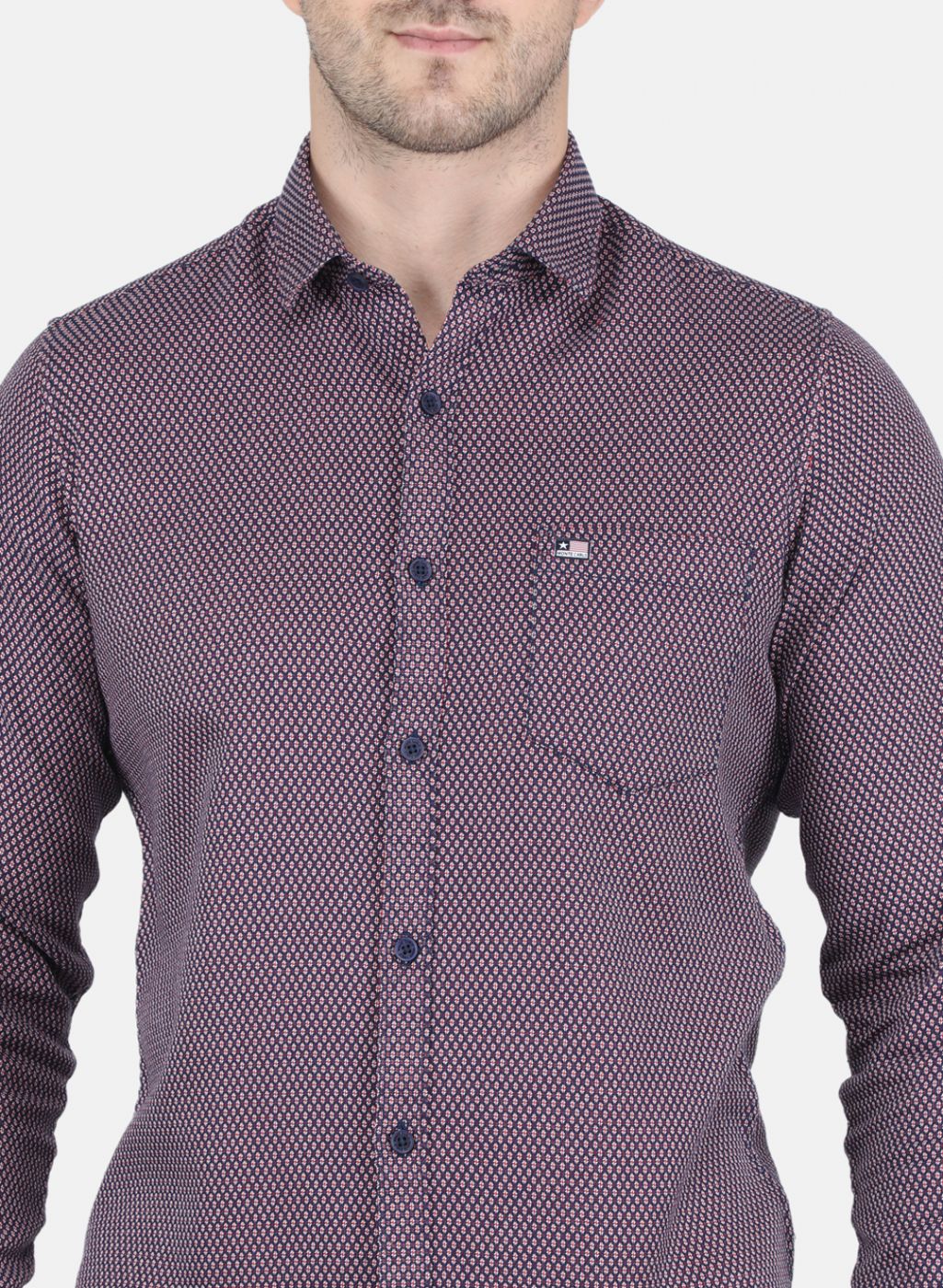 Men Maroon Printed Shirt - Image 5