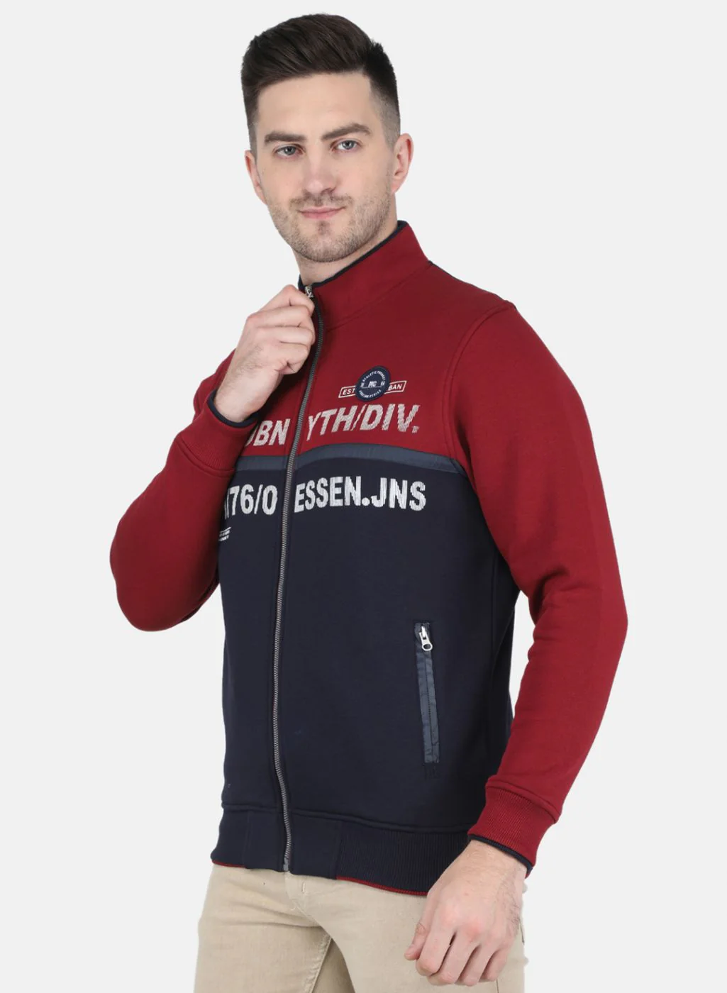 Men Maroon Printed Sweatshirt - Image 2