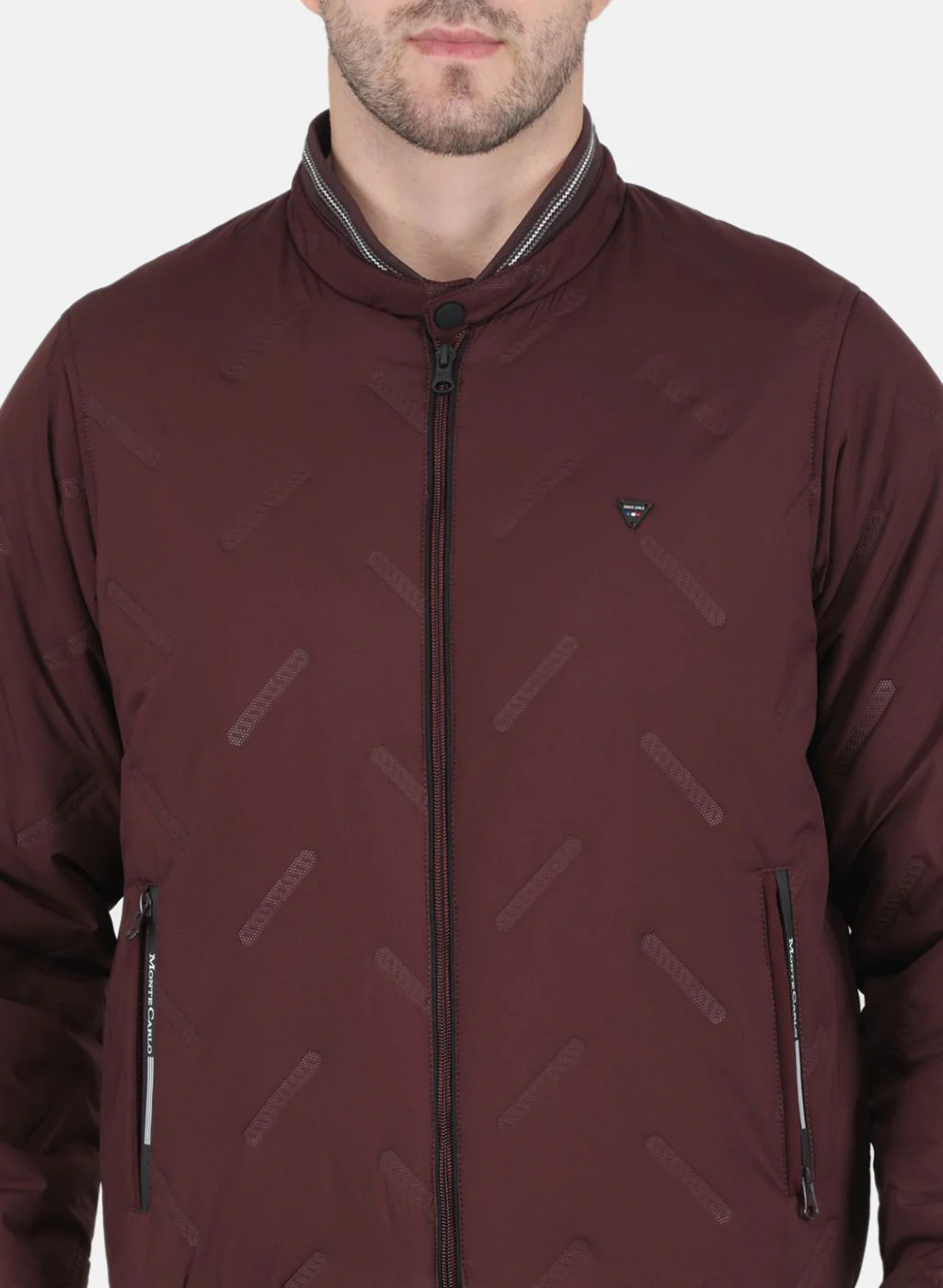 Men Maroon Solid Jacket - Image 5