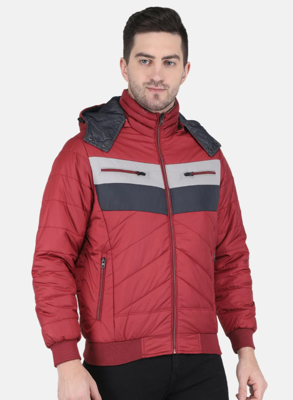 Men Maroon Solid Jacket - Image 6