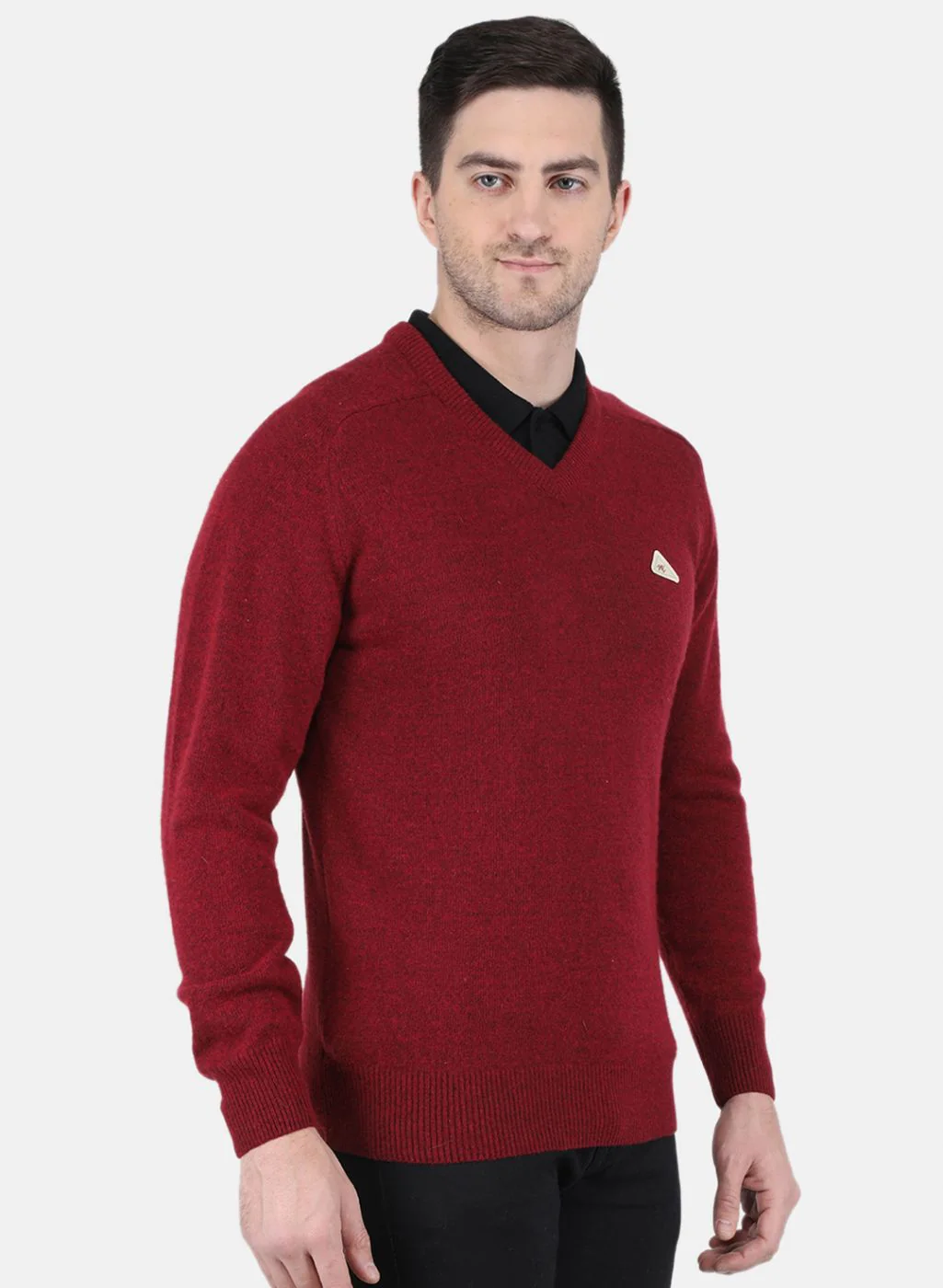 Men Maroon Solid Pullover - Image 6