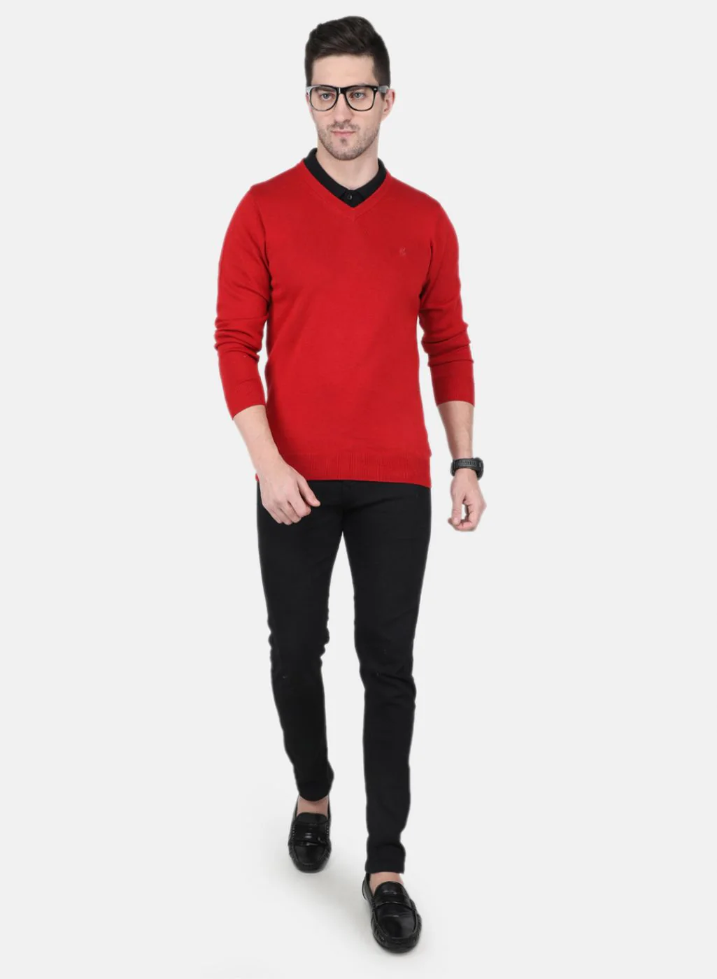 Men Maroon Solid Pullover - Image 4