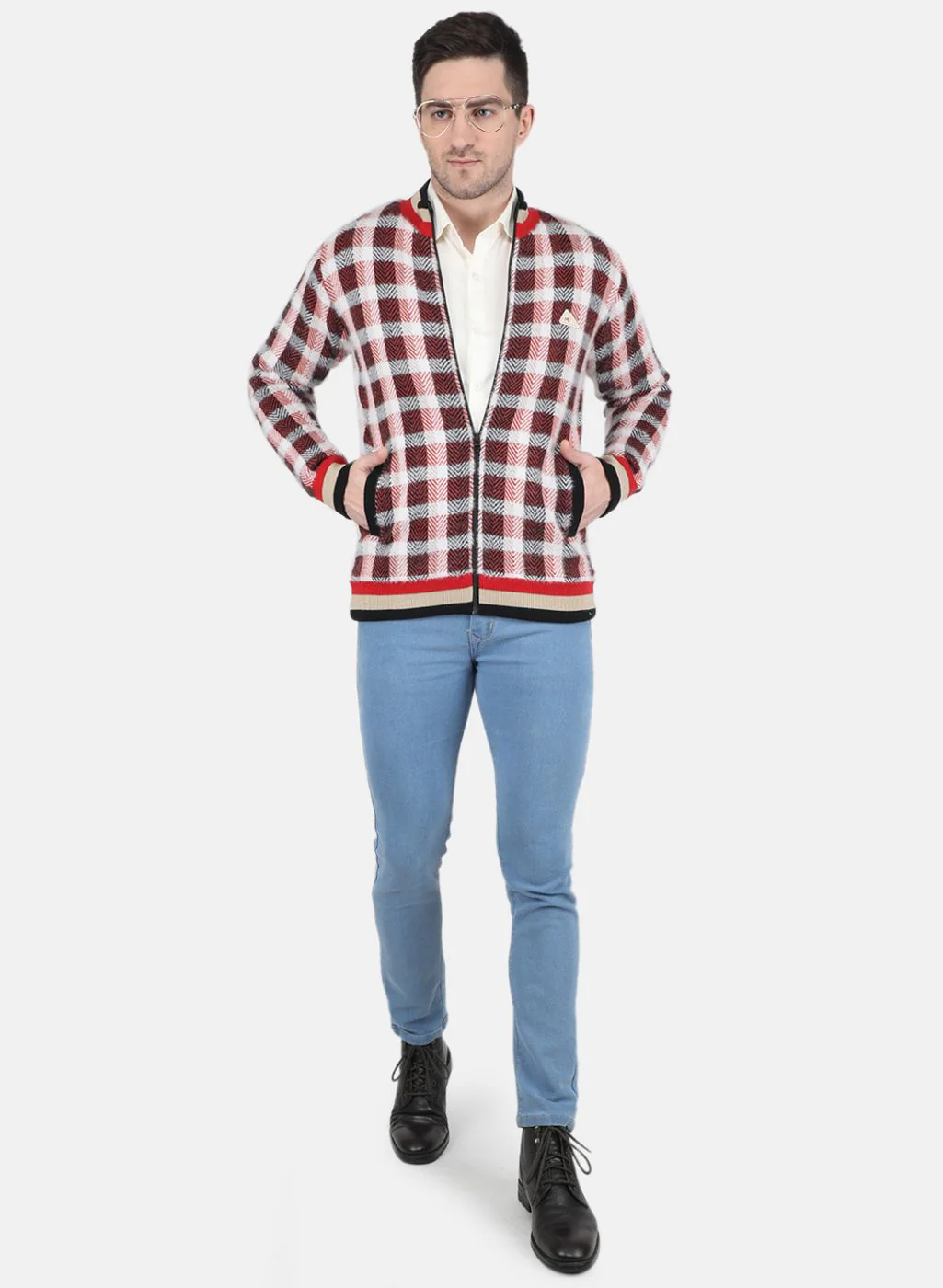 Men Multicolor Self Design Jacket - Image 4