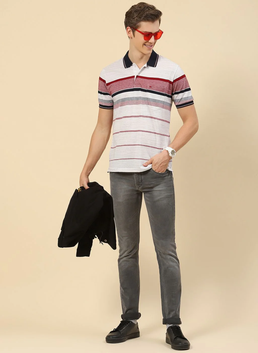 Men Multicolor Stripe T-Shirt
