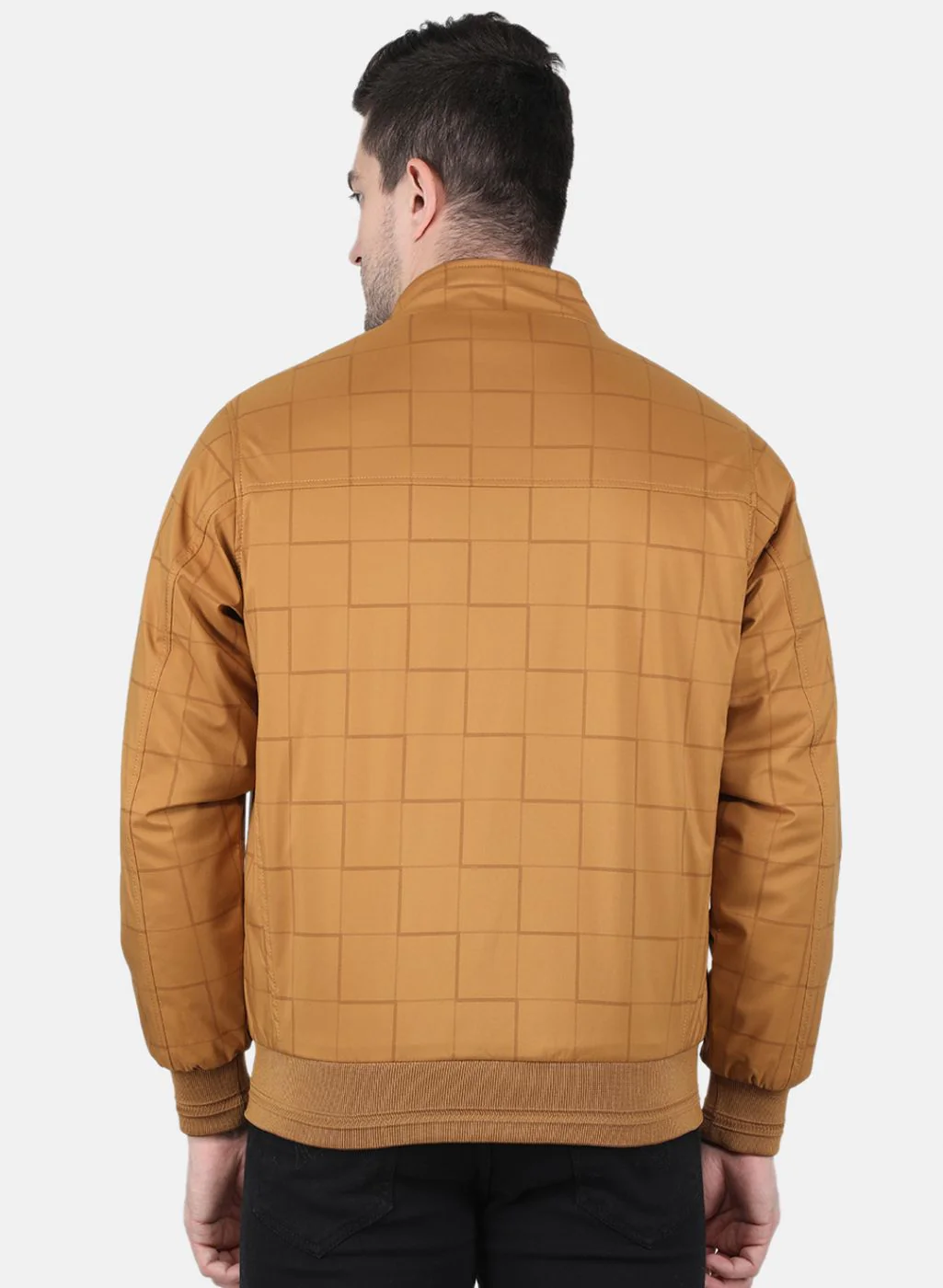 Men Mustard Check Jacket - Image 3