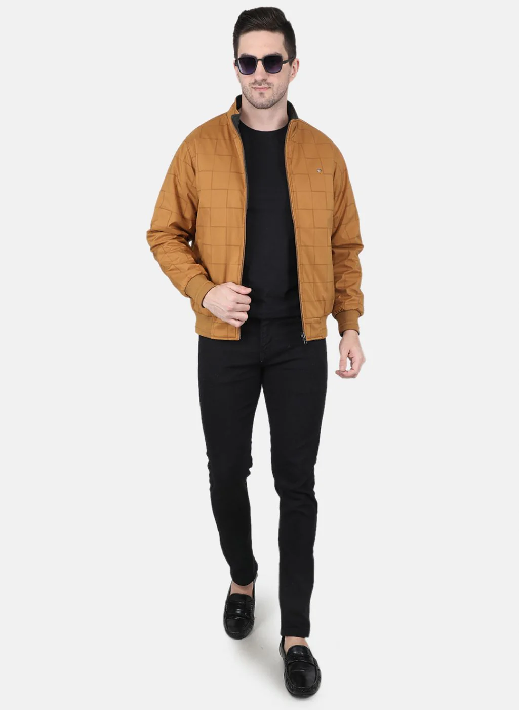 Men Mustard Check Jacket - Image 4