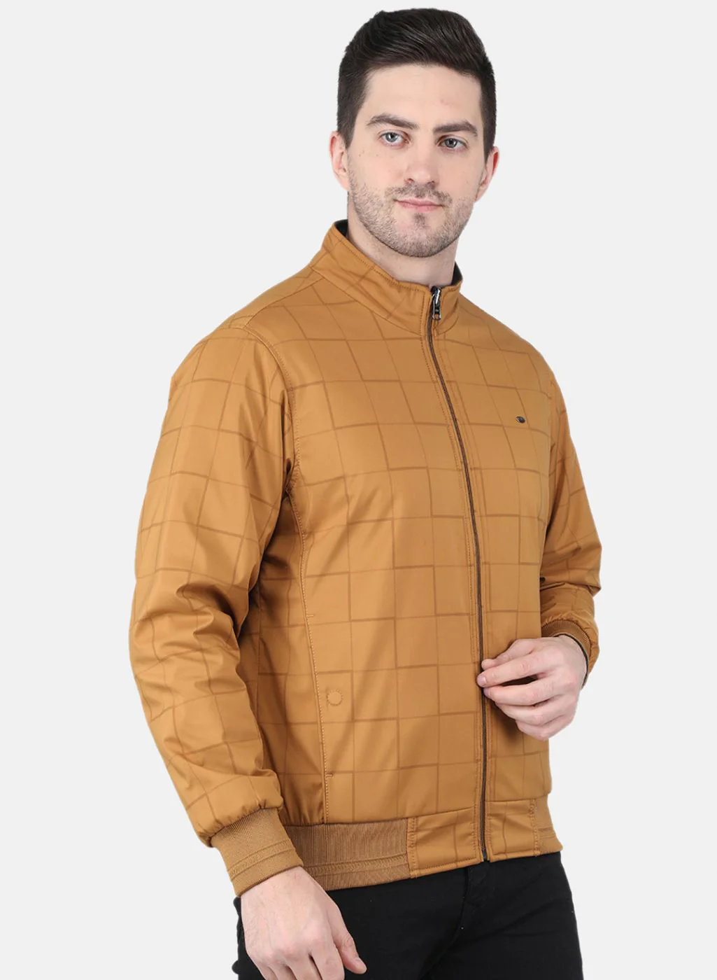 Men Mustard Check Jacket - Image 6