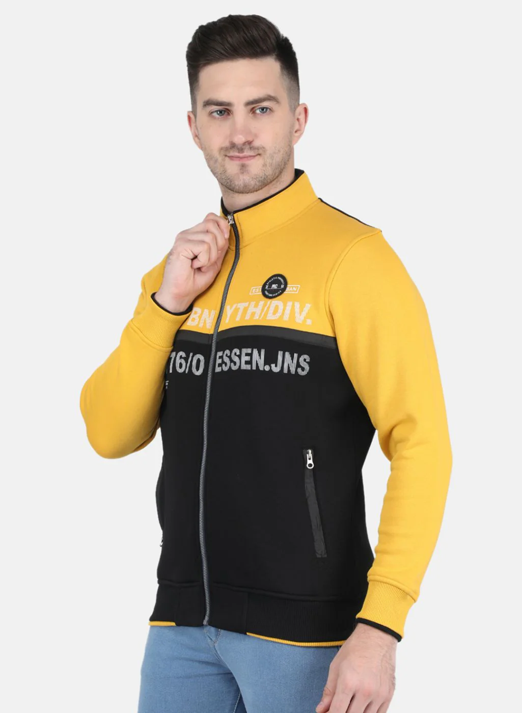 Men Mustard Printed Sweatshirt - Image 2