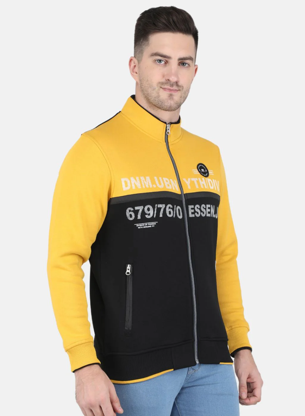 Men Mustard Printed Sweatshirt - Image 6
