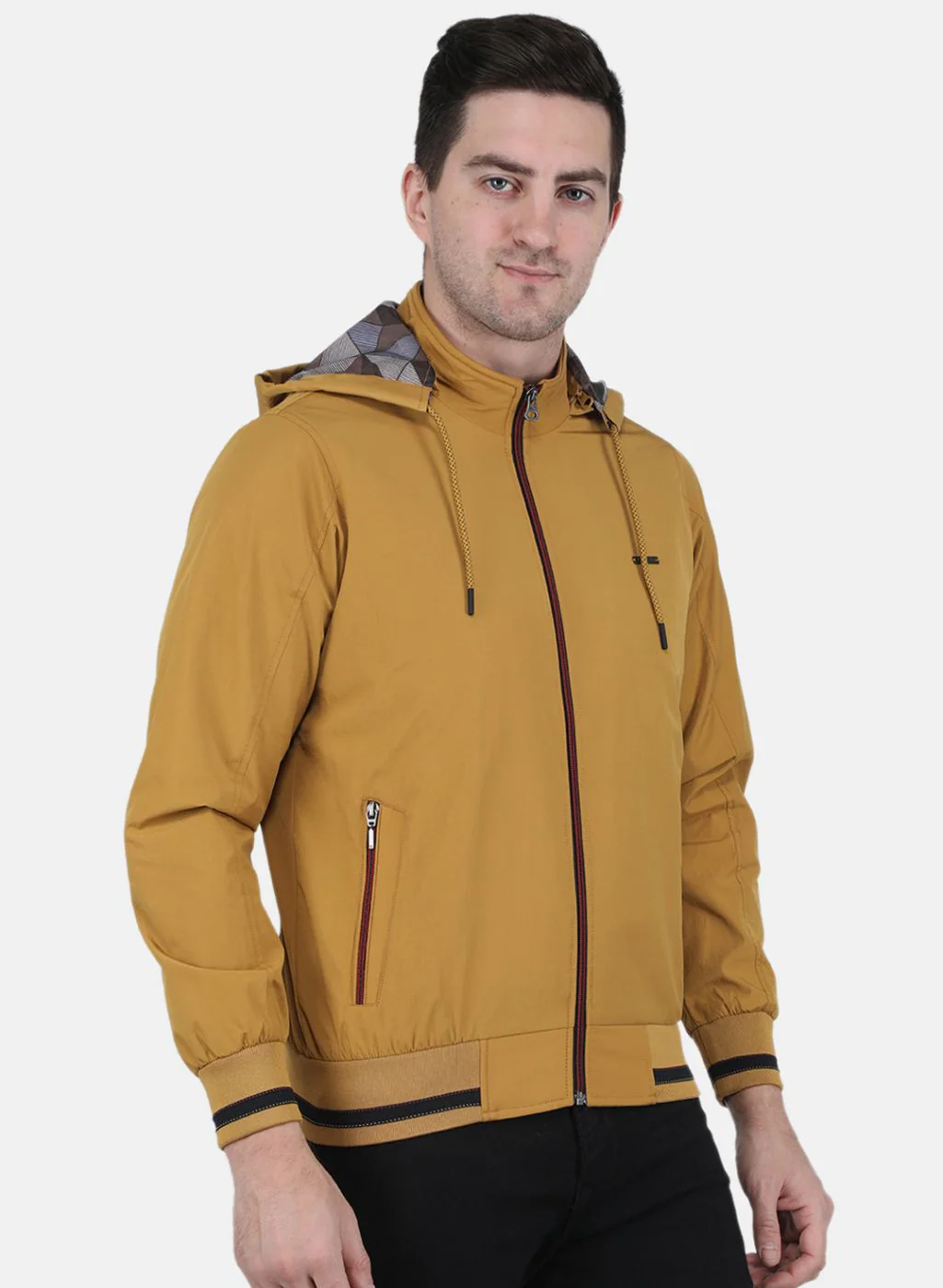 Men Mustard Solid Jacket - Image 6