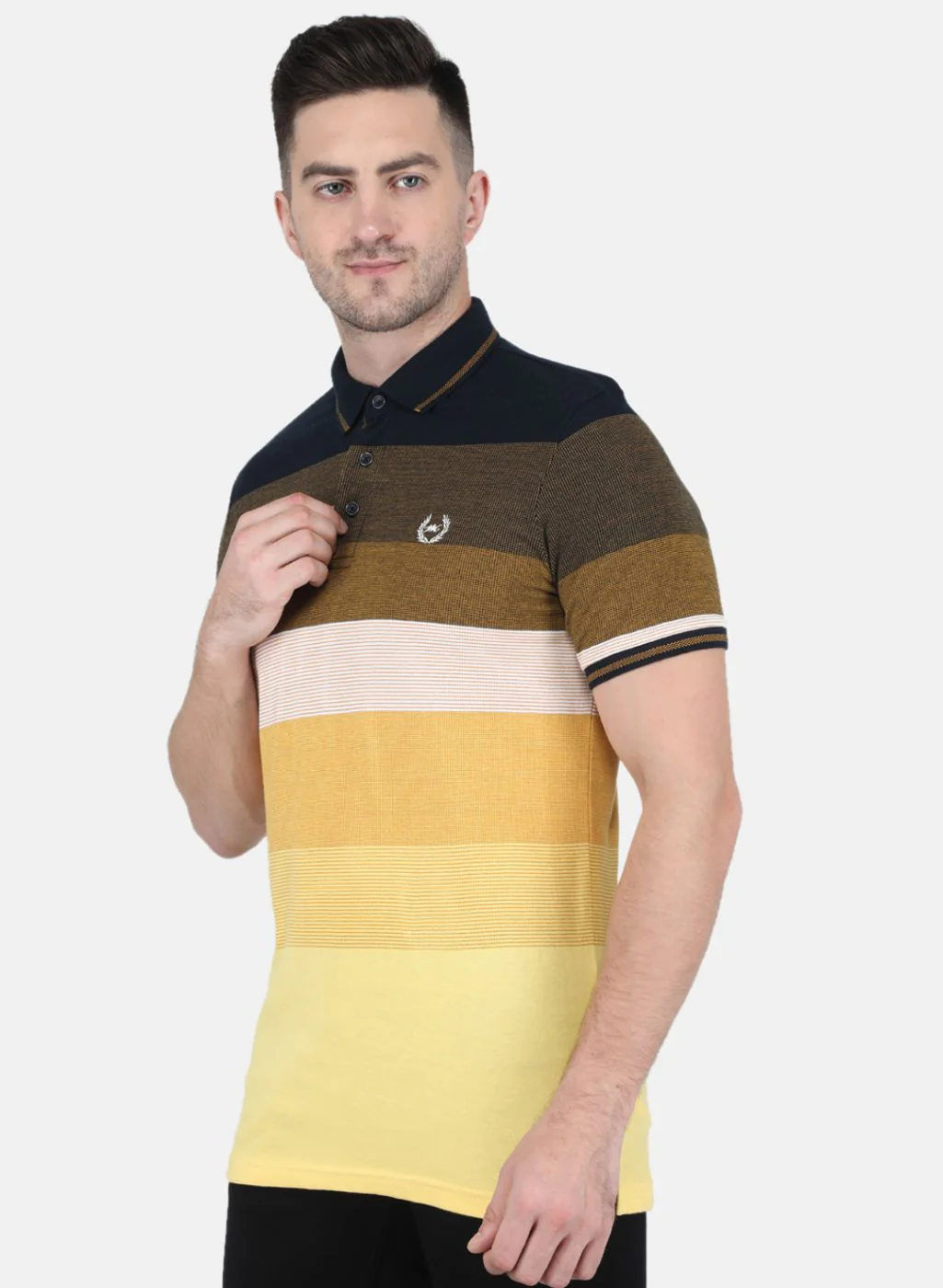 Men Mustard Stripe T-Shirt - Image 2