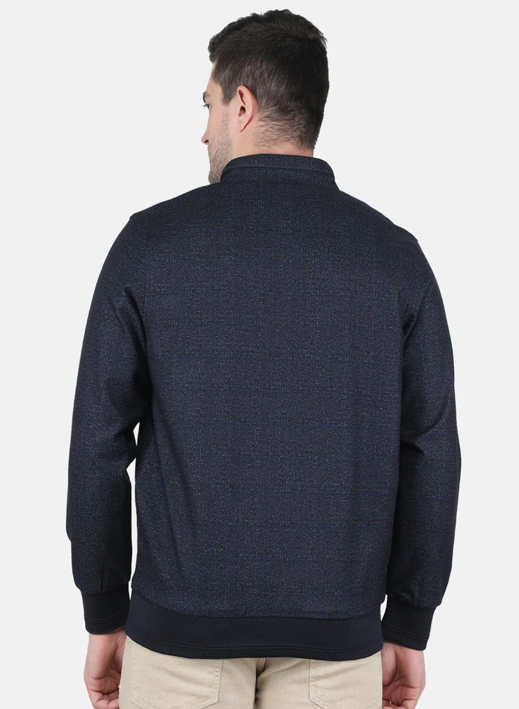 Men NAvy Blue Printed Jacket - Image 3