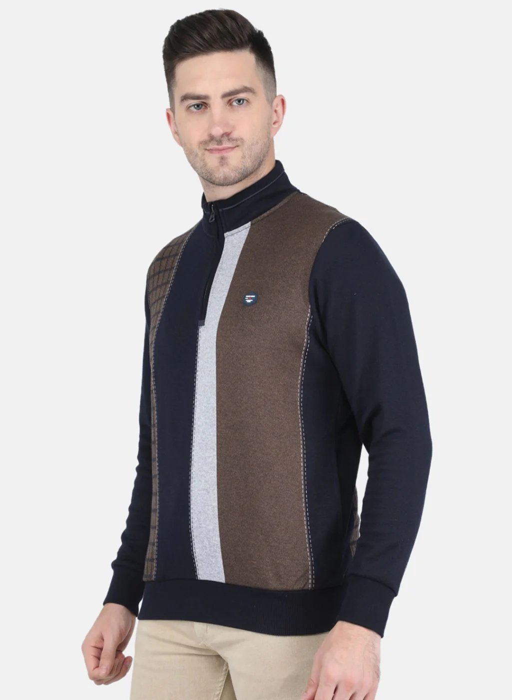 Men NAvy Blue Printed Sweatshirt - Image 2
