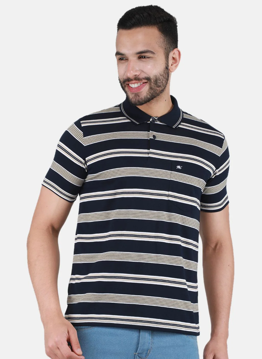 Men NAvy Blue Printed T-Shirt