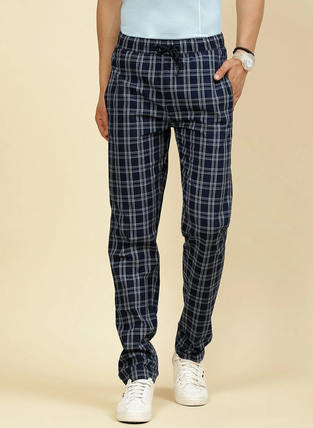 Men NAvy Blue Regular Fit Lower - Image 2