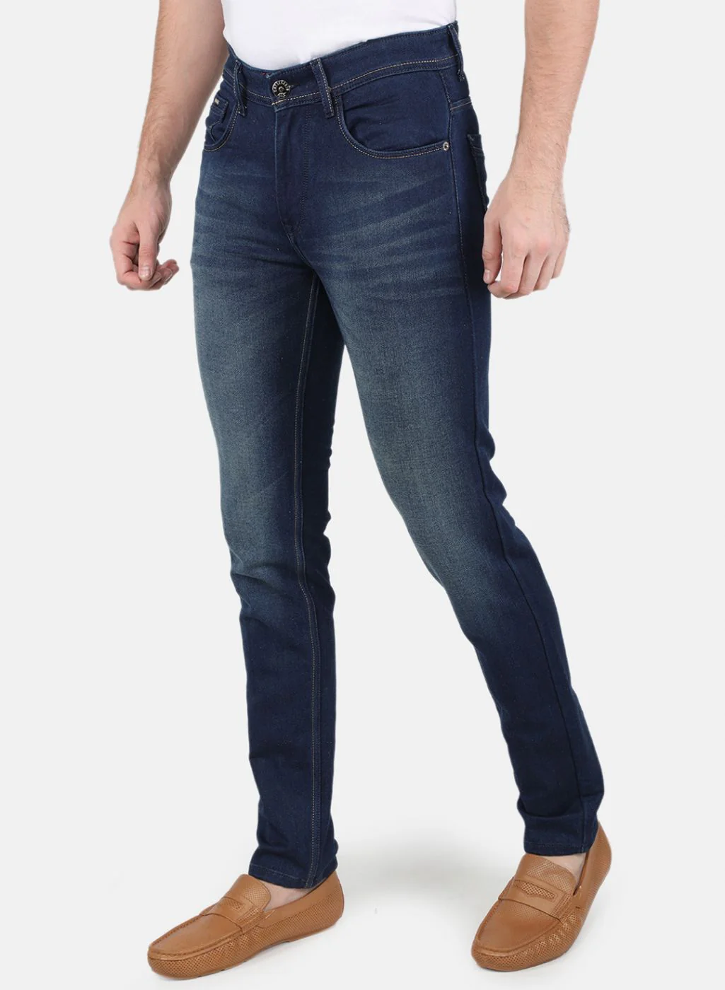 Men NAvy Blue Skinny Fit Denim - Image 2