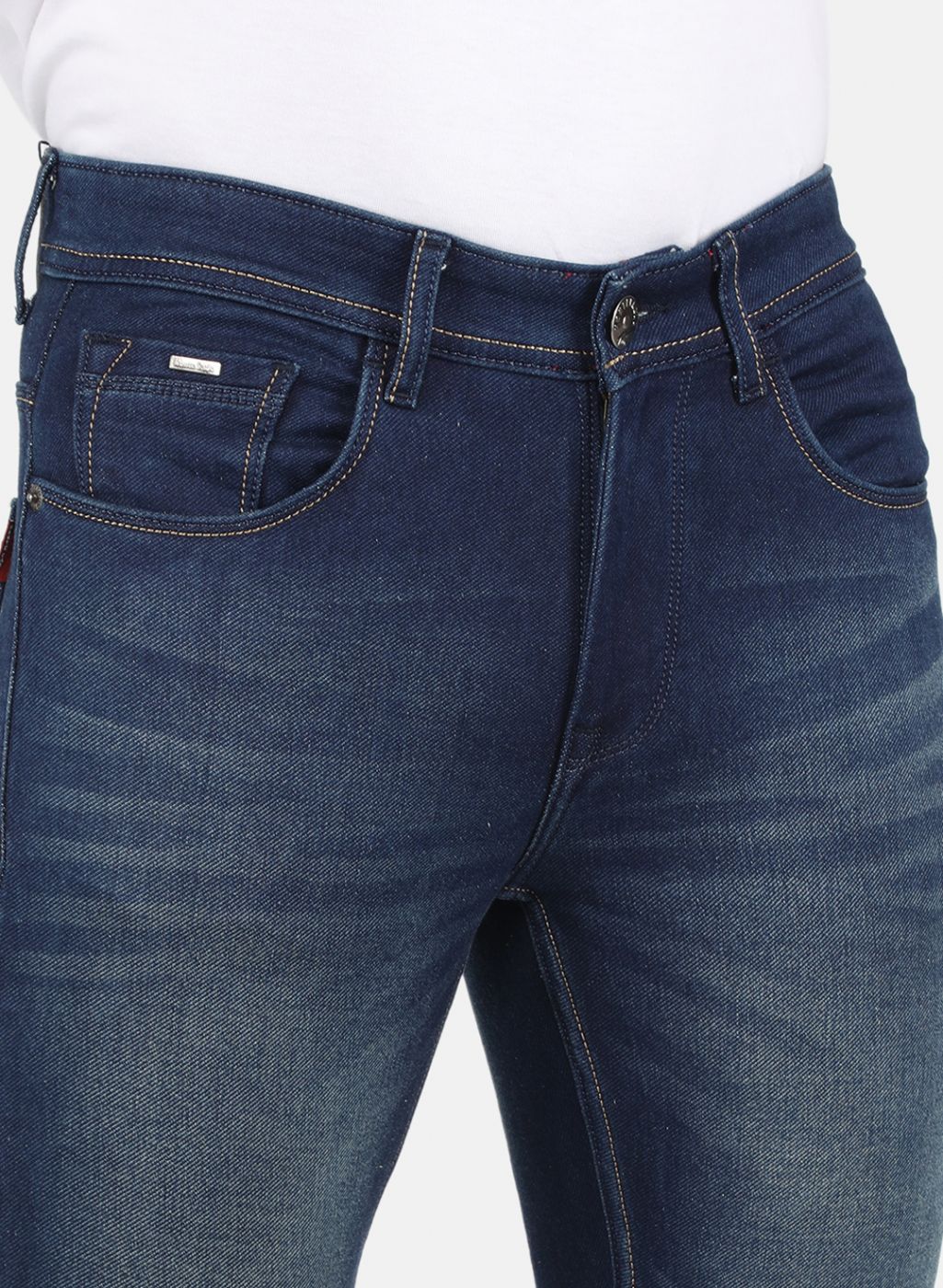 Men NAvy Blue Skinny Fit Denim - Image 5