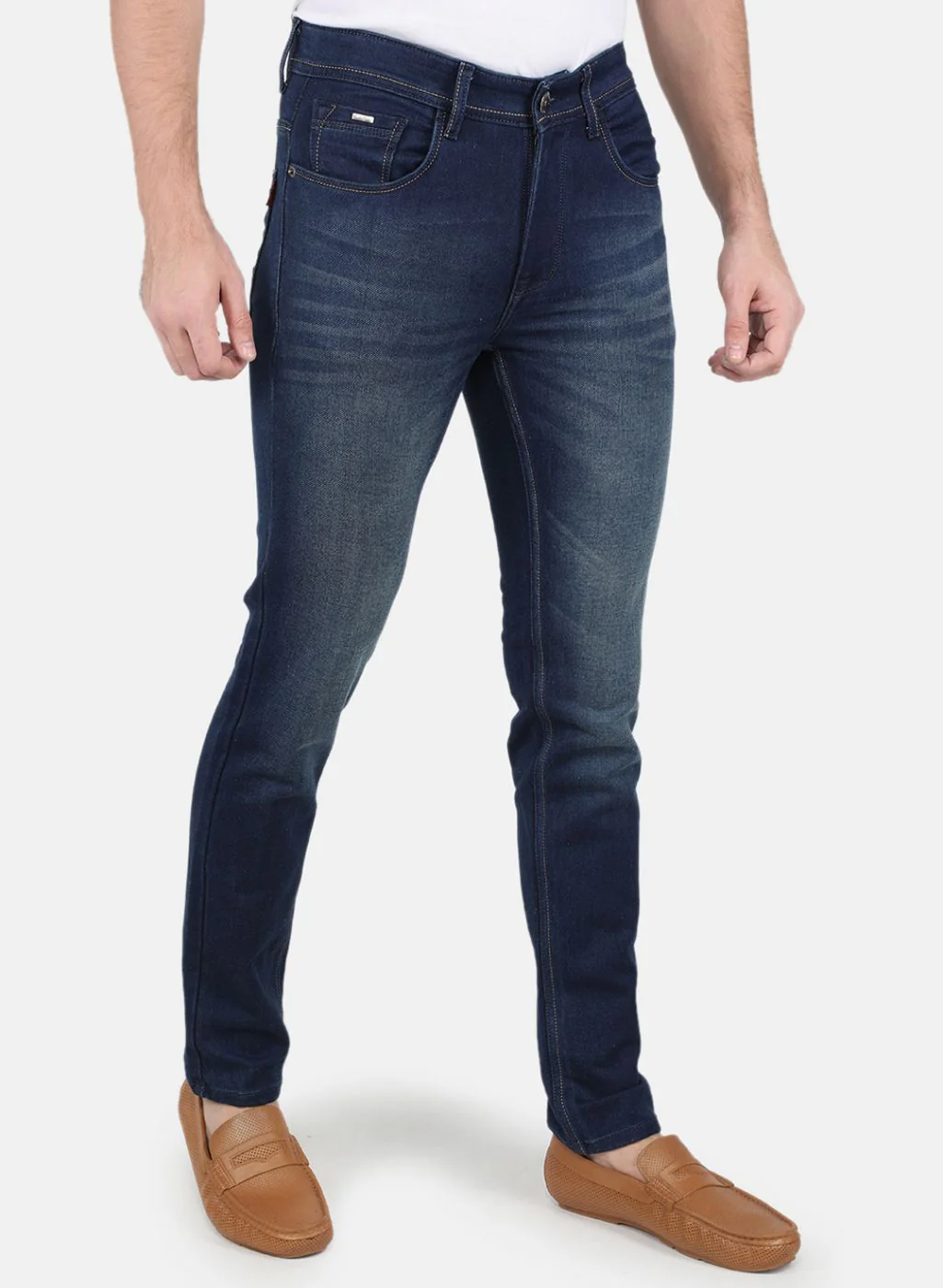 Men NAvy Blue Skinny Fit Denim - Image 6
