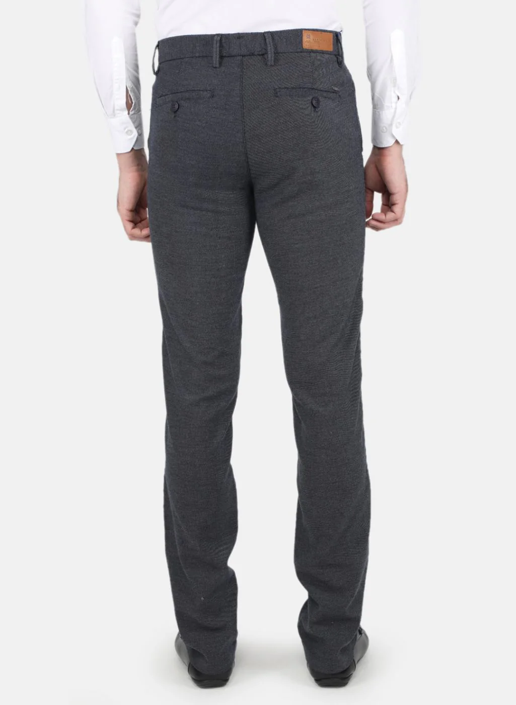 Men NAvy Blue Smart Fit Trouser - Image 3