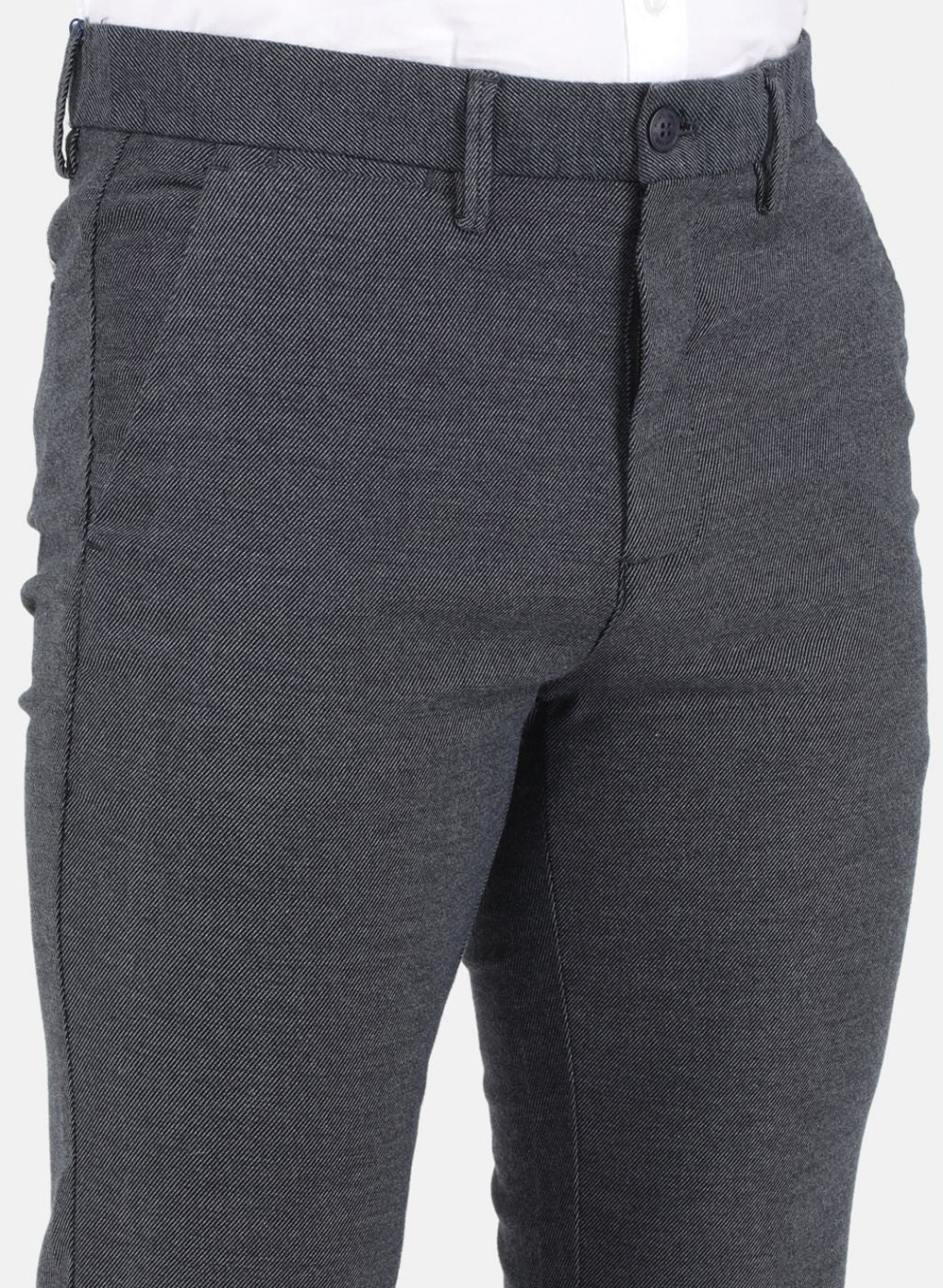 Men NAvy Blue Smart Fit Trouser - Image 5