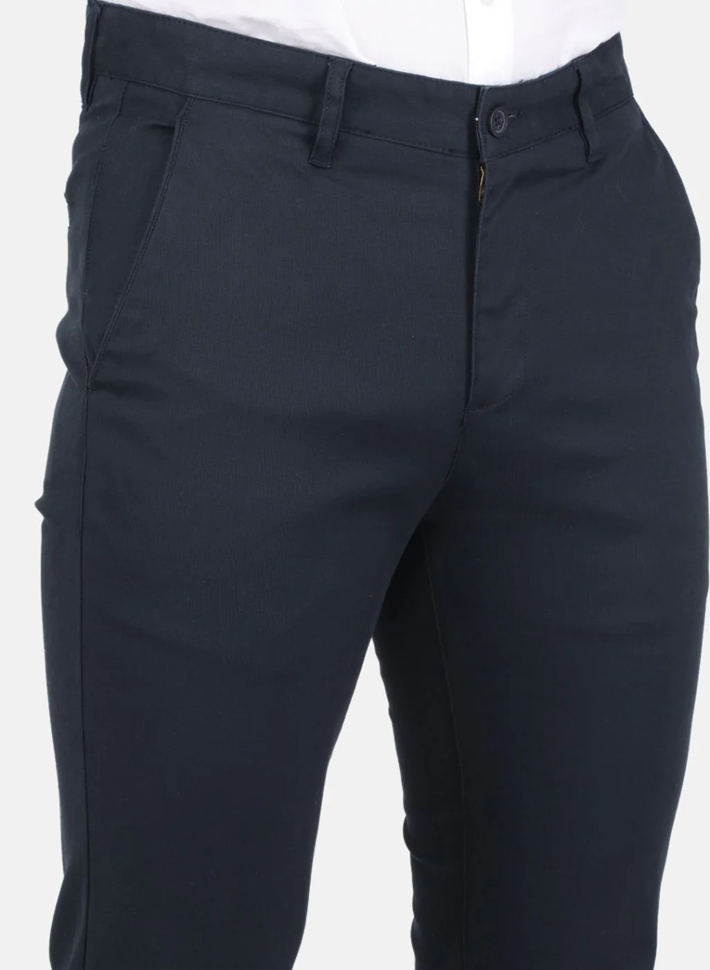 Men NAvy Blue Smart Fit Trouser - Image 5
