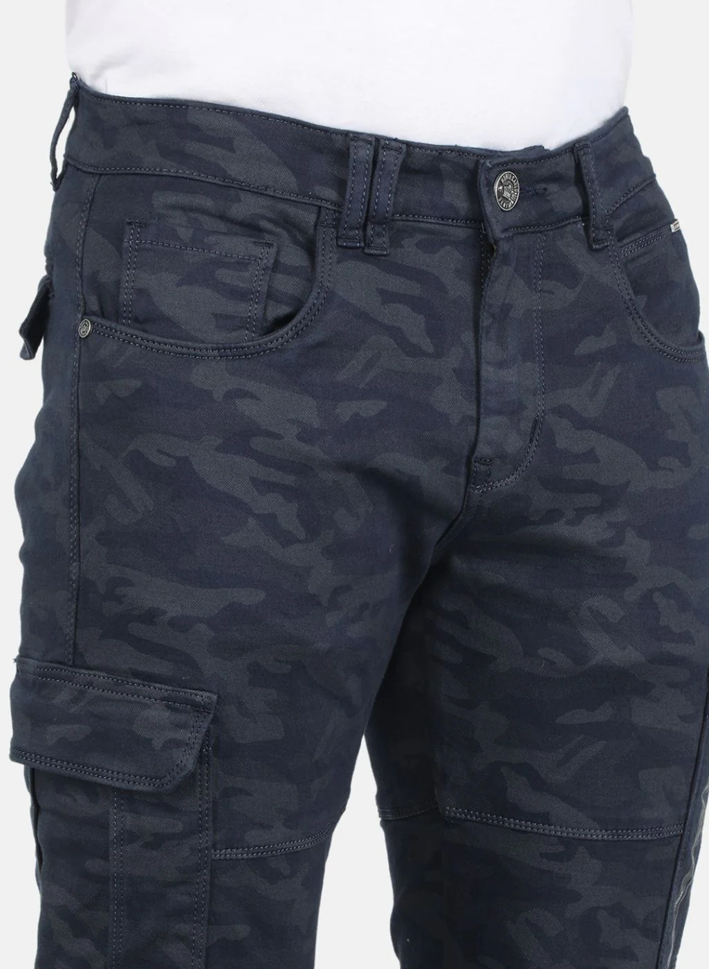 Men NAvy Blue Smart Fit Trouser - Image 5