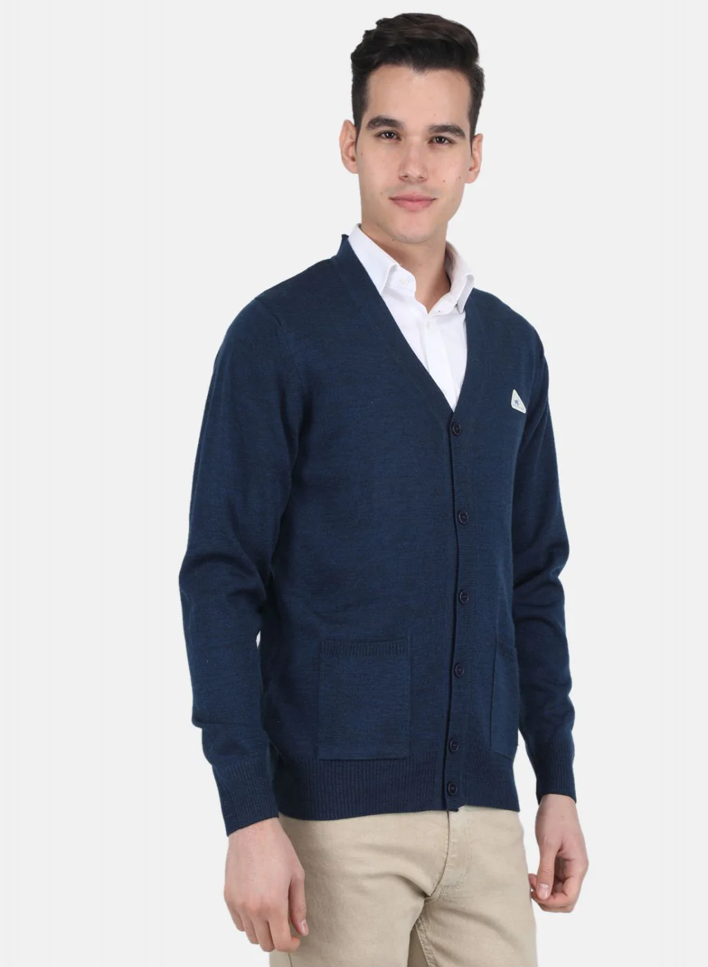 Men NAvy Blue Solid Cardigan - Image 6