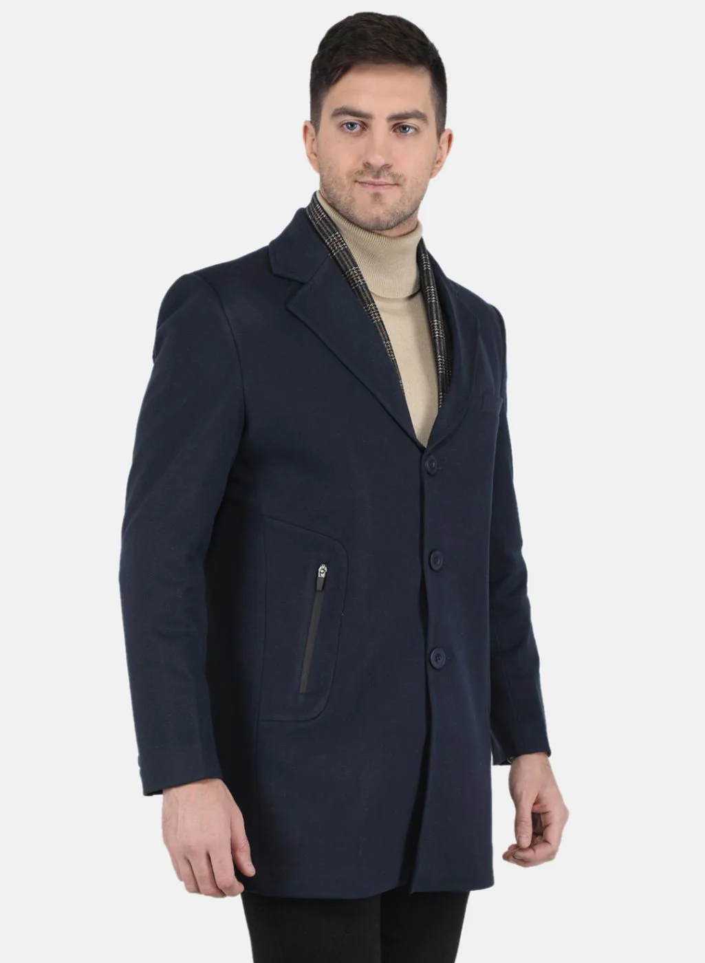 Men NAvy Blue Solid Coat - Image 6