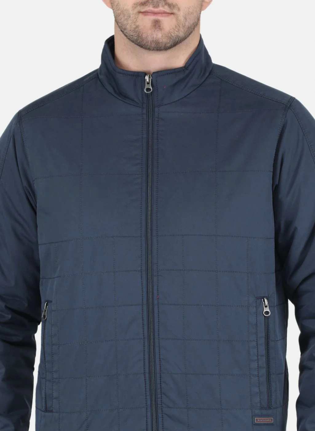Men NAvy Blue Solid Jacket - Image 5