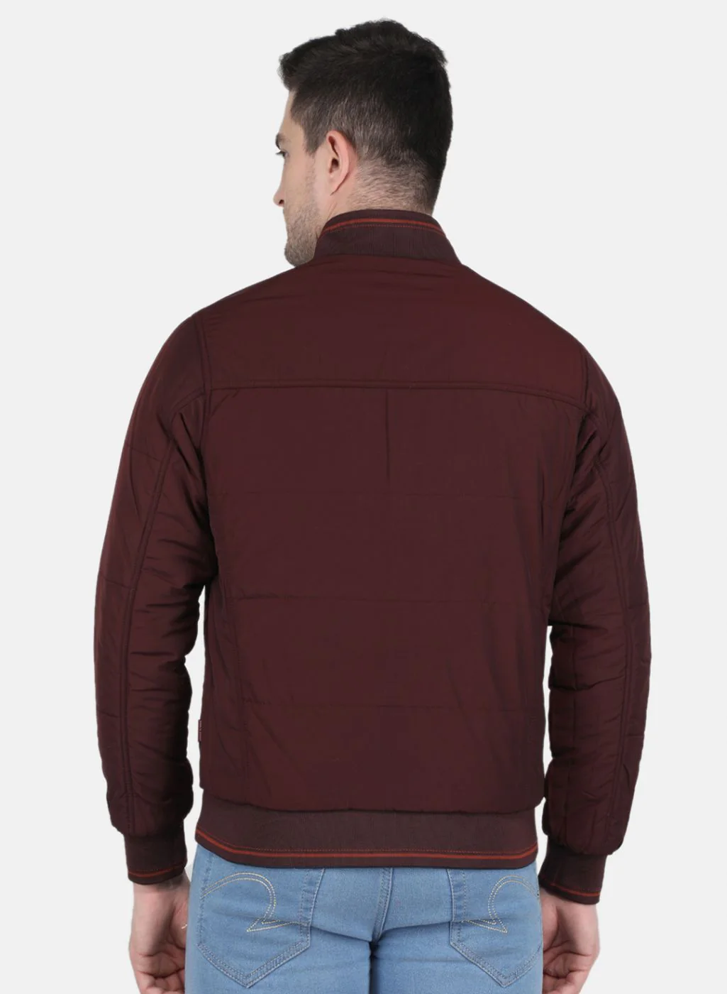 Men NAvy Blue Solid Jacket - Image 3