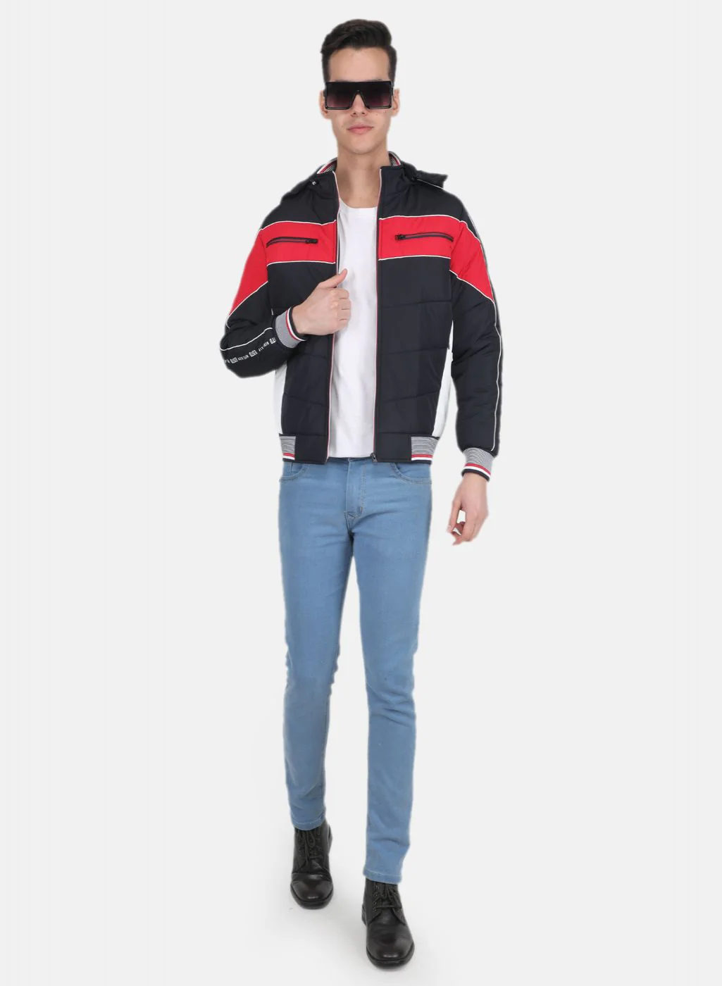 Men NAvy Blue Solid Jacket - Image 4